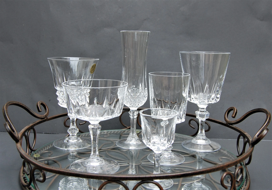Set Of Six | 6 Mismatched Crystal Barware | Mismatched Glassware| Wine Cocktail Glasses Cordial Glass