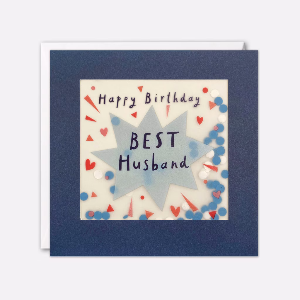 Husband Star Birthday Card With Paper Confetti - Shakies By James Ellis