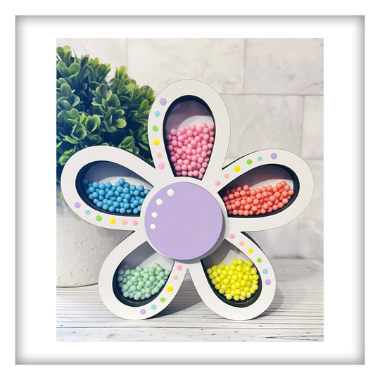 Mini Flower Shaker Sign, Shaker Signs, Chunky Sign, Flower 3D Wood Decor, Summer Mini Signs