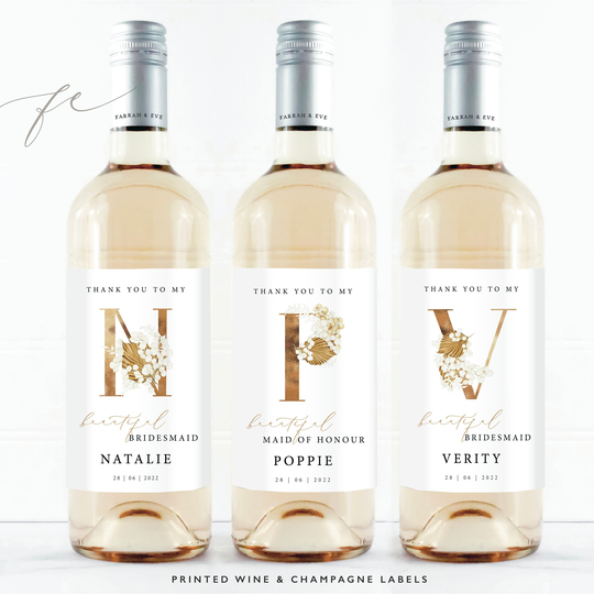 Bridesmaid Thank You Wine Labels |Will Be Bottle |Bridesmaid Gift | Proposal Box