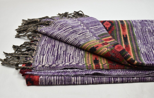 Yak Wool Shawl Code Rysc Large Scarf Reversible Great Quality Travel Wrap Throws Hand-Loomed Blanket Soft & Warm