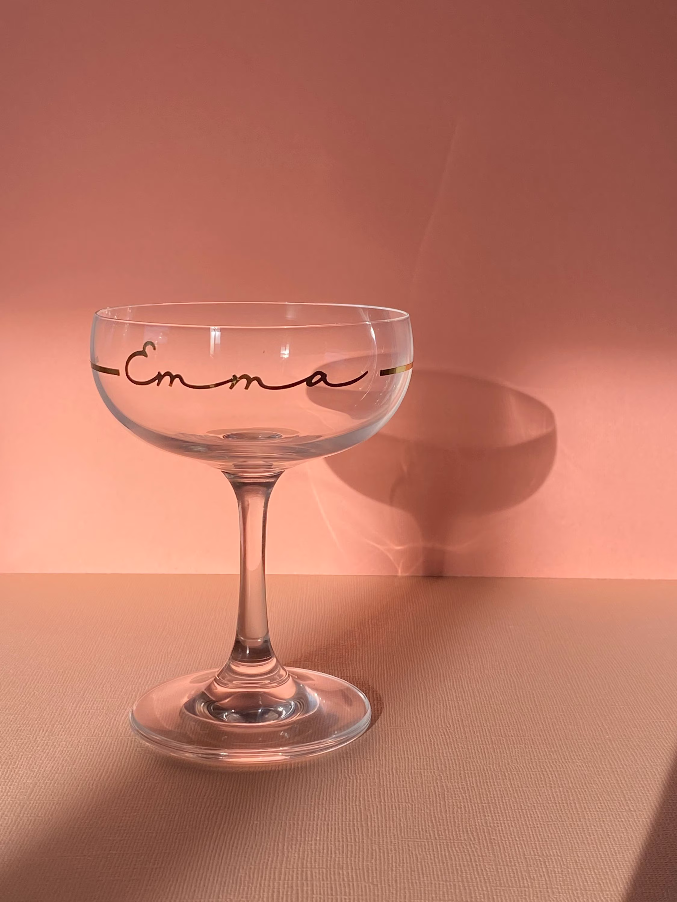 Personalised Wine/Champagne/Cocktail Glass - Gold