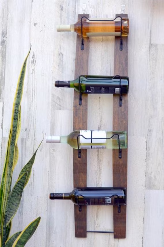 Double Stave Wine Barrel Rack, Rustic Farmhouse Towel Modern Blanket Latter, Lovers Gift, Primitive Decor