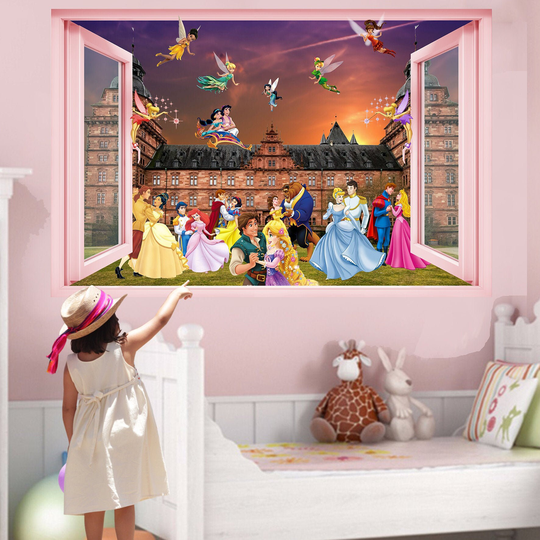 Princess Prince Characters Wall Sticker Mural Poster Decal Girls Room Office Nursery Decor Id650