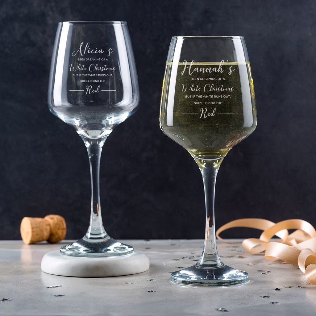 Personalised Christmas Wine Glass