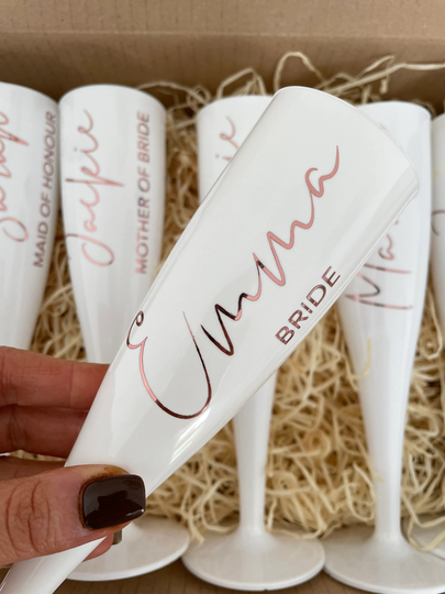 Personalised Bridal/Hen Party Champagne Flutes