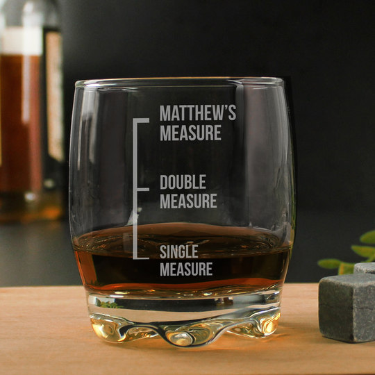 Personalised Measures Tumbler | Gin Fathers Day Gift Whiskey For Dad Dads Birthday Measure Engraved Glass