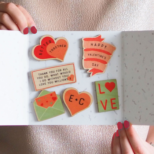 Personalised Valentines Magnet Letterbox Gift Card - 5Th Anniversary 1st Wedding Gifts
