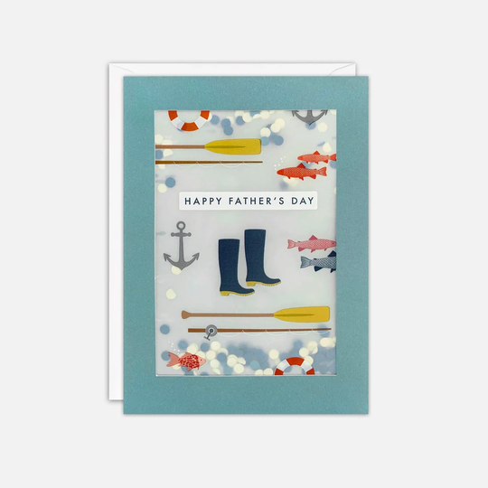 Fishing Father's Day Card With Paper Confetti - Shakies By James Ellis