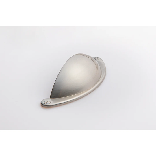 2 X Brushed Nickel Shaker Style Cup Handle. Kitchen Or Cupboard Handles
