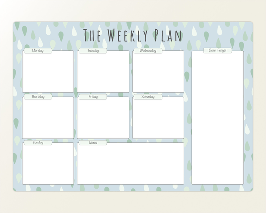 Weekly Wall Planner Dry Erase Whiteboard, A4 White Board Home Organiser, Wipe Week Plan, Family Command Center, Aluminium Sign