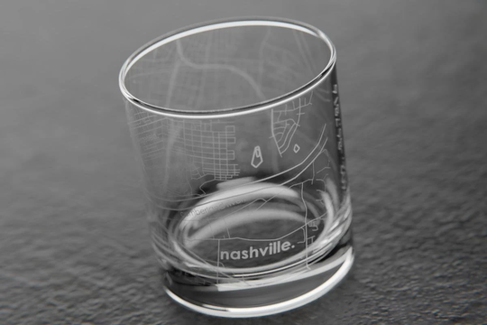 Nashville City Map Rocks Glass | Engraved Whiskey | 11Oz Etched Bourbon Glasses New House Warming Gift Gifts For Him