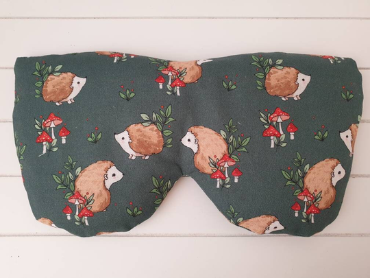 Hedgehog Microwave Eye Pillow, Organic Oversized Lavender, Chamomile, Unscented Eyemask, Reusable Eyecare Gift, Wellbeing