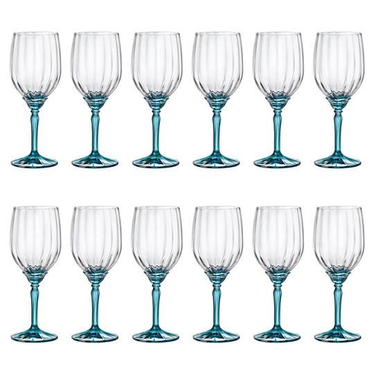 Bormioli Rocco Florian White Wine Glasses - 380Ml - Blue - Pack Of 12