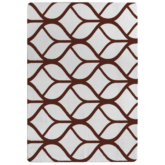 Graham Tiled Designer Shaggy White/Red Rug