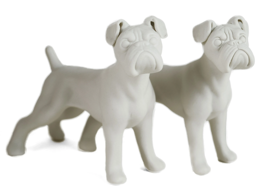 Boxer Handmade Unpainted Ceramics Cruet Set Mini Unglazed | 8cm X 10cm