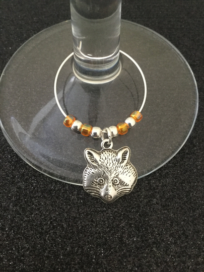 Raccoon Wine Glass Charm/Raccoon Gift Animal Charms Decor Lover
