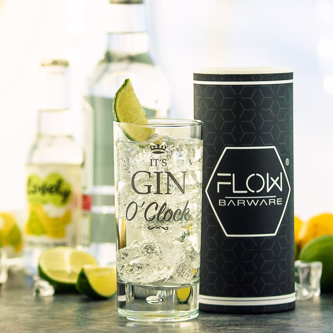It's Gin O'clock Glass - Tall Highball & Tonic Presented in A Gift Tube Novelty