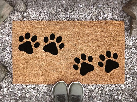 Pet Paw Print Doormat - Custom Coir Mat Dog & Cat Door Cute Animal Lover Gift Home Decor