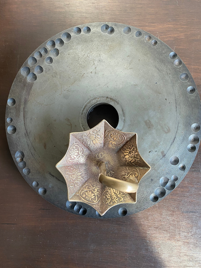Vintage Brass Umbrella Trinket/Ring Dish, Candy Umbrella, Made in Korea, Decor, Brass, Boho, Asian Decor