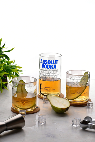 Drinking Glasses Collection From Upcycled Absolut Vodka Bottle Bar Glass Set Tumbler Lemonade Cocktail Mixer Pint Valentine Gift Him
