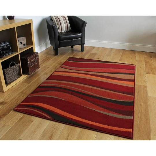 Warm Red, Brown & Burnt Orange Rugs 190Cm X 280Cm (6Ft 3" X 9Ft 3")