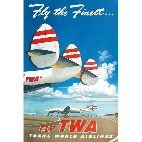 Fly TWA - Floater Frame Art Print on Paper