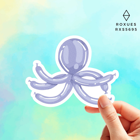 Balloon Octopus Animals Sticker, Water Bottle Laptop Animals, Macbook Stickers, Macbook Decal