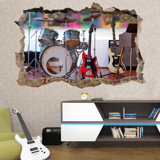 Music Band Equipment Wall Sticker Art Poster Mural Transfer Decal Print Room Home Nursery Office Shop Decor Id565