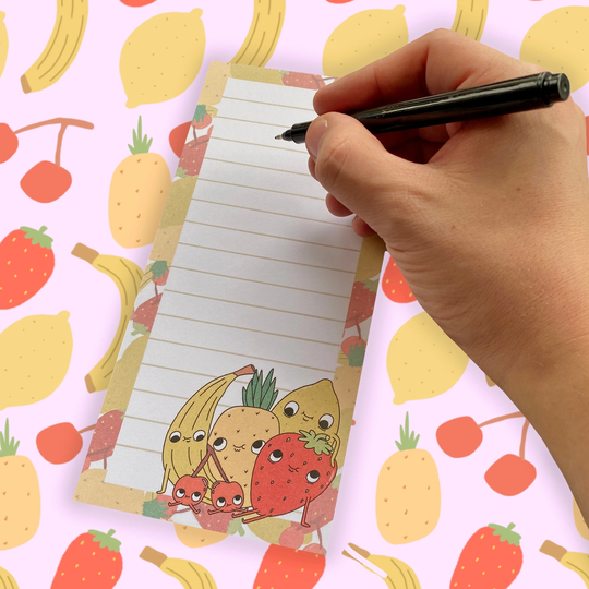 Fruit Friends List Notepad - With Or Without Magnet Cute Pastel