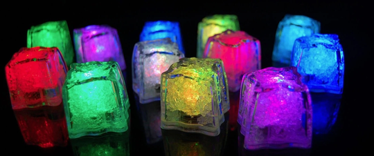 12 Pcs Multi Color Ice Cubes Led Light Up Party