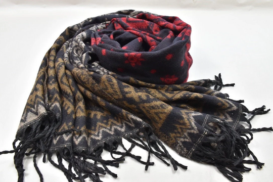 Shawl Yak Wool Large Scarf Code Rysa Reversible Travel Wrap Throws Hand-Loomed Blanket Soft & Warm