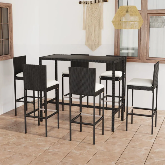 Ishara Rectangular 7 - Piece 6 - Person 70Cm L Outdoor Standing Height Table Set