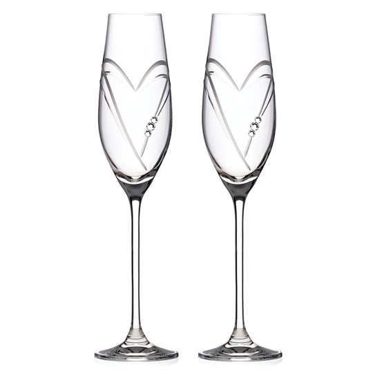 Two Hearts Champagne Glasses