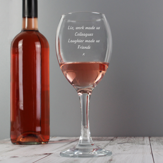 Personalised Any Message Wine Glass - Engagement Gift Wedding Gift Celebration Glasses Birthday