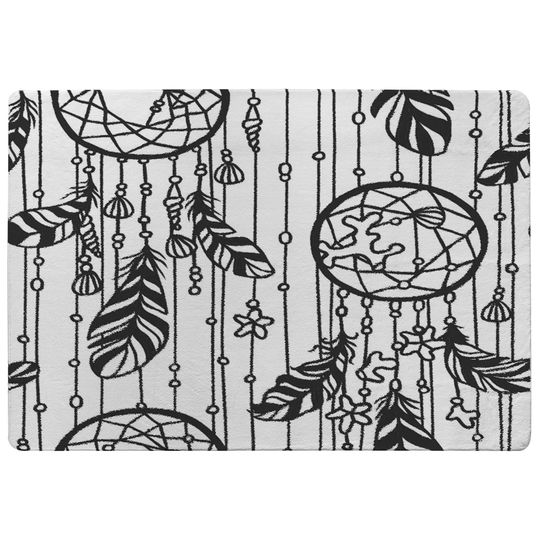 Dunn Shape Designer Shaggy White/Black Rug