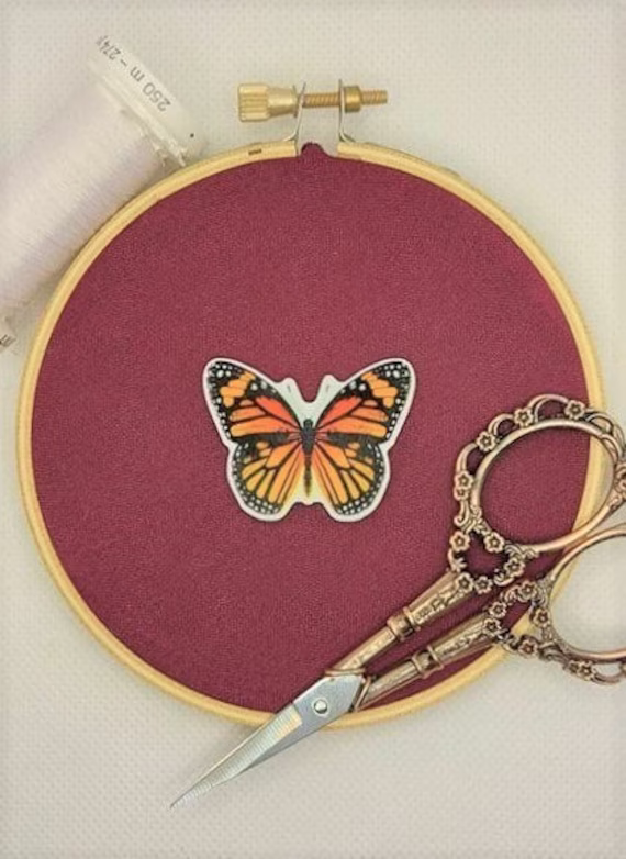 Butterfly Resin Needle Minder, Magnet, Pin Monarch Keeper, Diamond Painting, Nature Insect, Embroidery, Cross-stitch Gift For Sewers