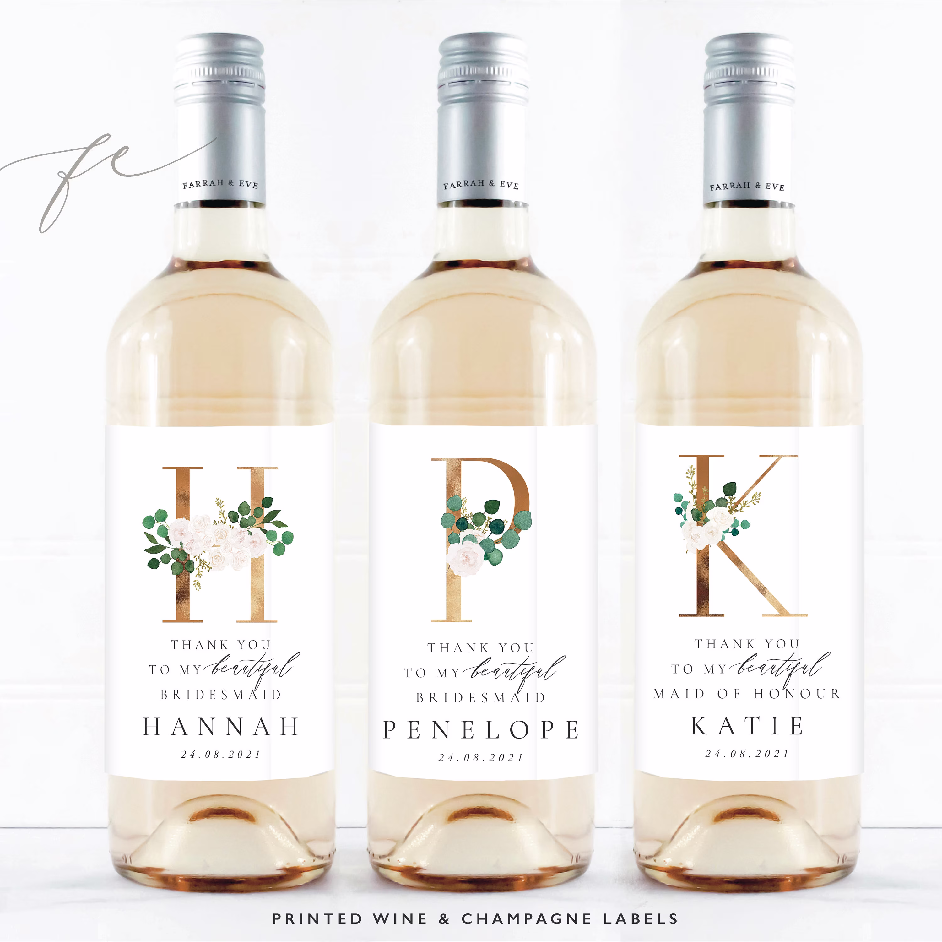 Bridesmaid Thank You Wine Labels | Will Be Bottle Gift Labels| Proposal Custom Fewl06B