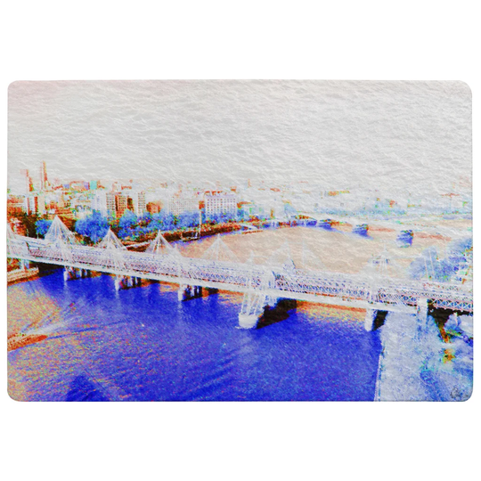Hillpoint London Eye View Designer Shaggy Blue/Ivory Rug