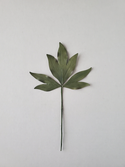 Sugar Peony Leaves, Gumpaste Flower, Ready To Ship, Leaf Stem