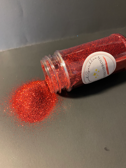 Father Christmas Ultra Fine Glitter, Red Metallic Polyester Glitter. Glitter
