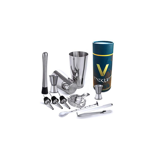 Vinekraft Cocktail Making Set Boston Cocktail Shaker Professional Party Games Set Bar Kits -11pcs