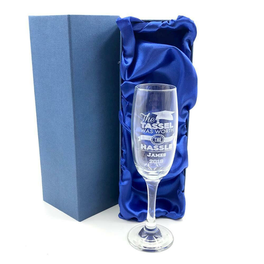 Graduation Gift - The Tassel Was Personalised Champagne Flute