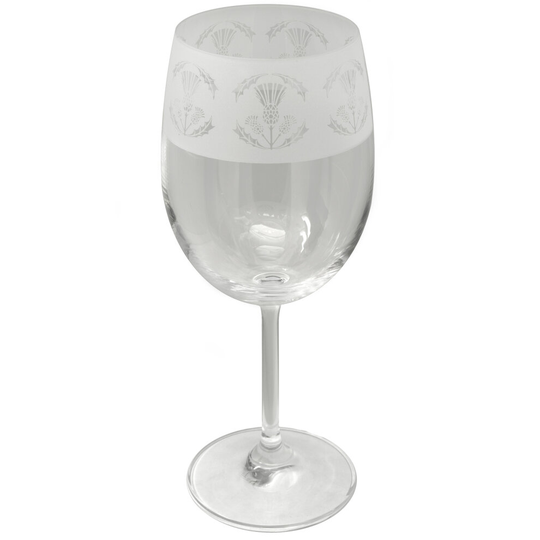 Animo Thistle Crystal Wine Glass Hand Decorated Gift Box