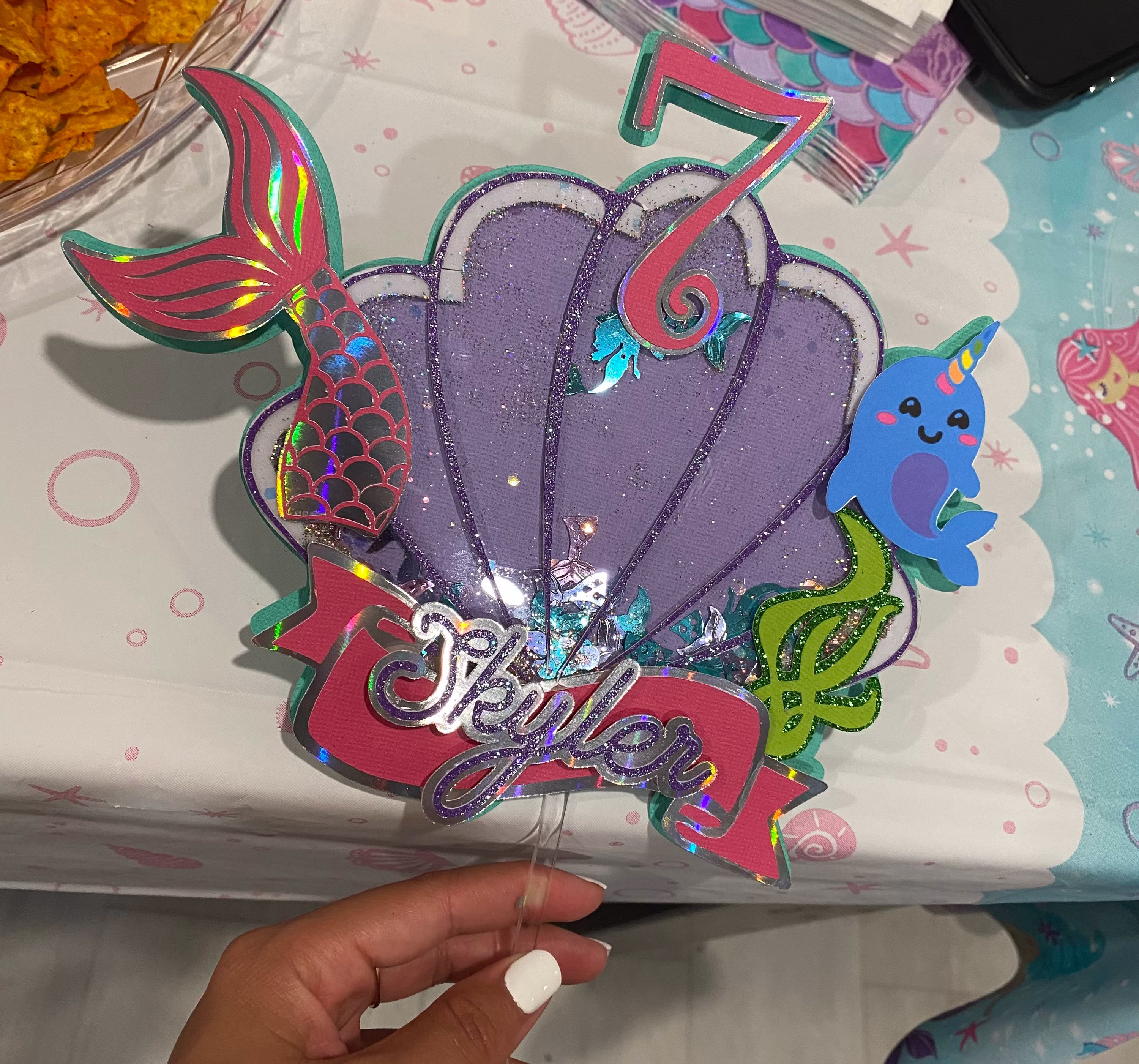 Mermaid 3D Shaker Cake Topper