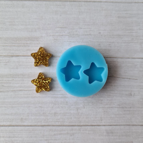Resin Silicone Mold - 14mm Star Stud Earrings Mold, Flexible Polymer Clay Supplies, Resin Supplies