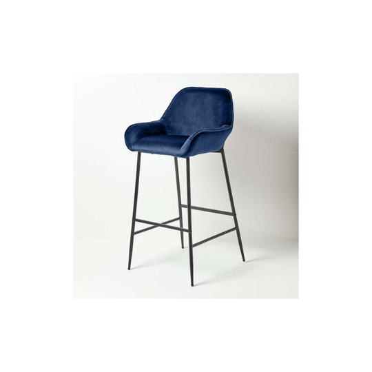 (Navy Blue) Eton Velvet Bar Stool Luxury Kitchen and Breakfast Bar Chair