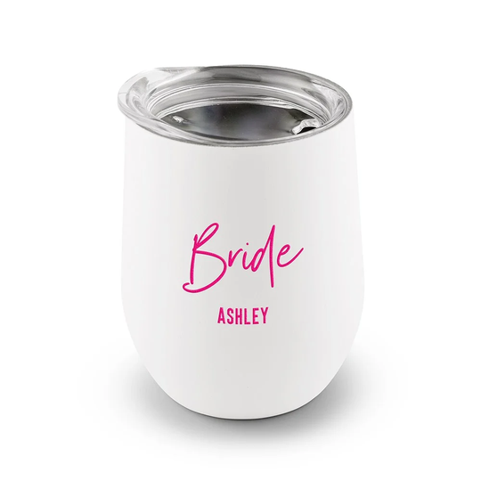 Personalized Bride Wine Tumbler