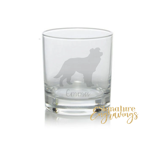 Personalised Border Collie Engraved Whisky Glass, Gift, Dog Gift, Glass