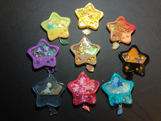 Glow in The Dark Star Gameboy Eevee Evolutions Shaker Keychain With Tail | You Choose